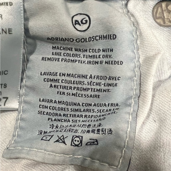 AG Adriano Goldschmied Jeans 27 Ankle Crop Cuffed Distressed Boho Mid Rise - Picture 15 of 16